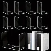 6pcs Thickened Acrylic Bookends, Clear Desktop Book Holders for Office and Home, Durable Transparent Display Stands for Books, Files, Photos, Back to School Su