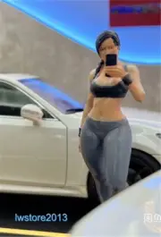 1/18 Selfie Girl 4" Resin Figurines Figure Model For Cars Vehicles Display Toys