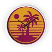Wall clock 80's Sun Set