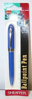 Sheaffer School Ballpoint Pen Blue & Silver Trim New In Pack Made In Usa