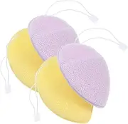 Healeved 4pcs Soft Facial Cleaning Sponges Gentle Exfoliating Face Scrubber for Cleansing Makeup Removal Designed for Comfortable Use Face Washing Tool for All Skin Types