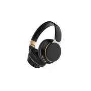 Bluetooth Over Ear Headphone Wireless Gaming Headset Foldable Stereo Adjustable Earphones With Mic Soft Earmuffs-Black