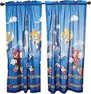 Franco Sonic The Hedgehog Kids Room Window Curtain Panels Drapes Set, 82 in x 63 in, (Official) Sega Product by, Prints May Vary