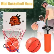 Mini Basketball Hoop Net Indoor Over the Door BackboardWith Ball AU D0X6