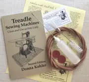 Kit of Treadle Sewing Machine Book, Belt, Oiler with Oil, Lint Brush and Felts