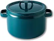 TakumiJAPAN TKM-22DW.G Double-Handed Pot, 8.7 inches (22 cm), Deep Type, Iron Green, Enamel, IH Compatible, Gas Safe, Dishwasher Safe, 1.2 gal (5.6 L), Large, Pasta, Boiled Food, Stain Resistant