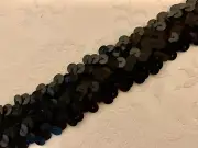 Black Sequins 1 1/4" Trim Upholstery Crafts Sewing Lampshades Pillows By Yard