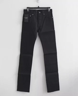FW14 Saint Laurent Paris Hedi Slimane D01 Black Slim Jeans Sz. 26 Japan Denim