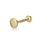 14K Yellow Gold Tragus Ear Lip Tongue Piercing Labret Hypoallergenic - 16 Gauge
