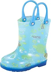 [Egmy] Toddler Rain Boots Baby Rain Boots Short Rain Boots For Toddler Easy On Lightweight Leather Toddler Boots