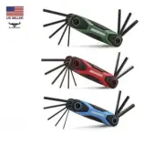 25-piece Folding Hex Key 3 Bit Type Set - 9 SAE, 8 Metric & 8 Torx Allen Wrench