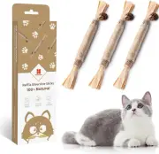 3 Pack Natural Silvervine Sticks Cat Toys, Catmint Silvervine Blend Sticks, Catn