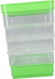 4 Tier Seed Sprouting Kit, Stackable Micro Greens Growing Trays, SoilFree Spr...