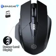Rechargeable Wireless Mouse Ergonomic Bluetooth 5.0 2.4G Mice Mute Mouse