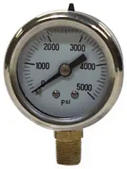 Glycerin Pressure Gauge, Stainless Steel, 2.5-In., 5,000 PSI -99019120