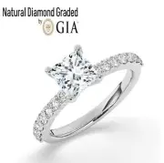 Princess Solitaire Natural Diamond Engagement Ring Platinum 1.40 Ct