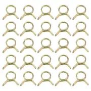 25Pcs Double Wire Spring Hose Clamps, 8mm Tube Clips, Color Zinc