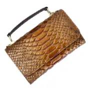 Versatile Lady Crossbody Wrist Bag Multi Functional Big Snake Pattern Copper Women's Bags & Handbags
