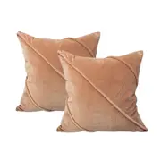 Cloud Linen Trova Cotton Velvet Blush 50x50cm Twin Pack Feather Filled Cushion
