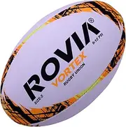 Vortex RSAR 106 Competition Rugby Ball - Size 5- Durable Synthetic Rubber with 3-Ply Linings & Leak Proof Latex Bladder - Hand Stitched Professional Rugby Ball - Ideal for Adults - Orange
