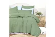 Amsons Quilt Cover Set with Extra Standard Pillow Covers - Light Sage