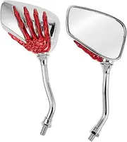 ETHZZLE 1pair Skull Hand Metal Motorcycle Rear View Mirrors and Easy to Install Cycling Accessories for Motorbikes and Scooters Finish of Two
