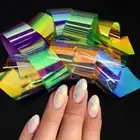 BROKEN GLASS Nail Foil 9 Colours NAILS Stickers Mirror Transfer Shimmer Effect