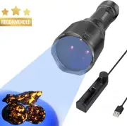 S3 365Nm UV Flashlight Rechargeable Black Light Torch Resin, Rocks, Pet Urine