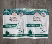 2X Guru Nanda Ultimate - 40 (2 In 1) Floss Picks Soft Rubber Interdental Pick
