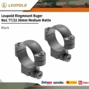 Leupold Ringmount Ruger No1 77/22 30mm Medium Matte Black Steel #le51038