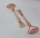 Rose Quartz Massage Tool, Crystal Massage Face Roller, Facial Skin Care Therapy