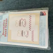 New Stamped Cross Stitch & Embroidery Kit - Decorative hand Towels, Coffee Time