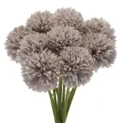 Artificial Flower Heads Silk Chrysanthemum Hydrangea Brown Faux 12Pcs