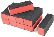 Onwon 10 PCS Sanding Buffing Nail Polisher 4 Way Polish Buffer Buffing Block Nail Files Art Pedicure Manicure File(Black Red)