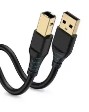 HP Printer Cable 6ft, Square USB A to USB B Cable for Printer/Scanner Epson, HP,