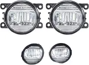 2 X 30W Car LED Fog Light Assembly Compatible For Renault Megane II III - 3000LM Front Fog DRL Daytime Running Lamp H11 12V (2002-2015)(JZ White)