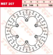 TRW Lucas Brake disc MST207, rigid