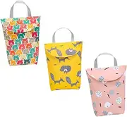 GARVALON Diaper Storage Pouches Waterproof Tote Bag for Baby Nappy Wet Bags Nursery Organizers