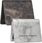 Vaccination Card Protector Synthetic Marble Pattern 4x3" Waterproof CDC