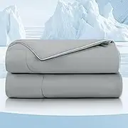 Love's cabin Cooling Comforter King Size, Double Sided Cooling Blanket for Hot Sleepers, Breathable and Lightweight Blanket for Night Sweats, 108"x90" Grey