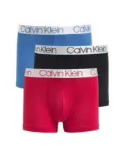 Calvin Klein Men's Microfiber Trunks 3-Pack Black/Blue/Red