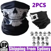 2 x Face Mask Bandana Ghost Skull Neck Warmer Biker Costume Fancy Dress Bikie AU