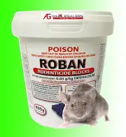 MOUSE BAIT ROBAN 400g WAX BLOCKS - KILLS RESISTENT SPECIES RODENT MICE RAT TRAP