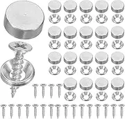 uxcell Brass Decorative Screws with Caps, Mirror Screw Self Tapping Screws Decorative Cover - Fitting for(Furniture Fixing- Wall Hangings - Wood Handcrafted) 12mm & 20 Pack & Silver