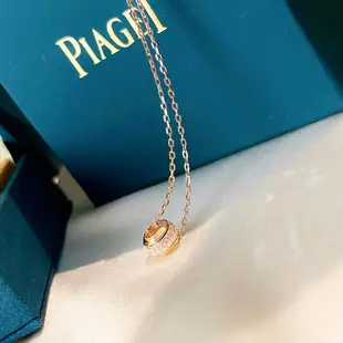 伯爵 PIAGET 節日款 粉白鑽轉動項鍊純銀項鏈