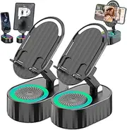 5-in-1 Wireless Bluetooth Induction Speaker, Cell Phone Stand With 360° Foldable Design (Black 2pcs)