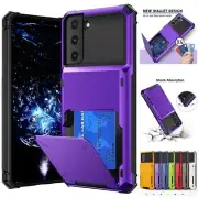 For Samsung S24 S23 S22 S21 S20 Plus Note 20 Ultra Card Holder Wallet Case Cover