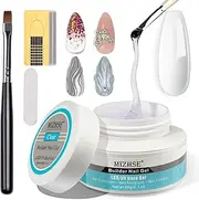 MIZHSE 60g Clear Hard Builder Nail Gel For Nail Extension Nail Strengthen 3D Nail Gel 3D Gel Nail Art Manicure Kit With 100pcs Nail Forms And Brush