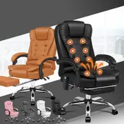 ALFORDSON Office Chair Gaming Executive Computer Footrest PU Leather Work Seat