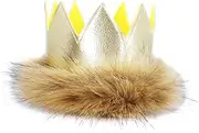 [ULDIGI] Plush Headband Bonnet for Newborn Baby Soft Hat for Boys Girls Photo Props Headwear Novel Crown Design Present for Boys and Girls